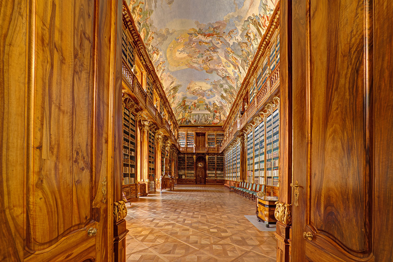 ig Philosophical room of the historic library in the old building of Strahov monastery