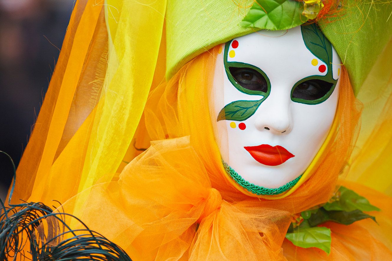 Mask posing at Venice carnival 2012