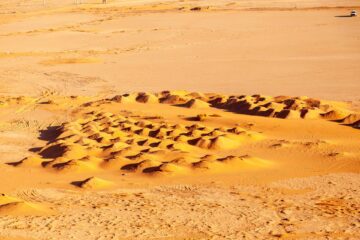 View of Wadi Rum desert from the hot air ballon