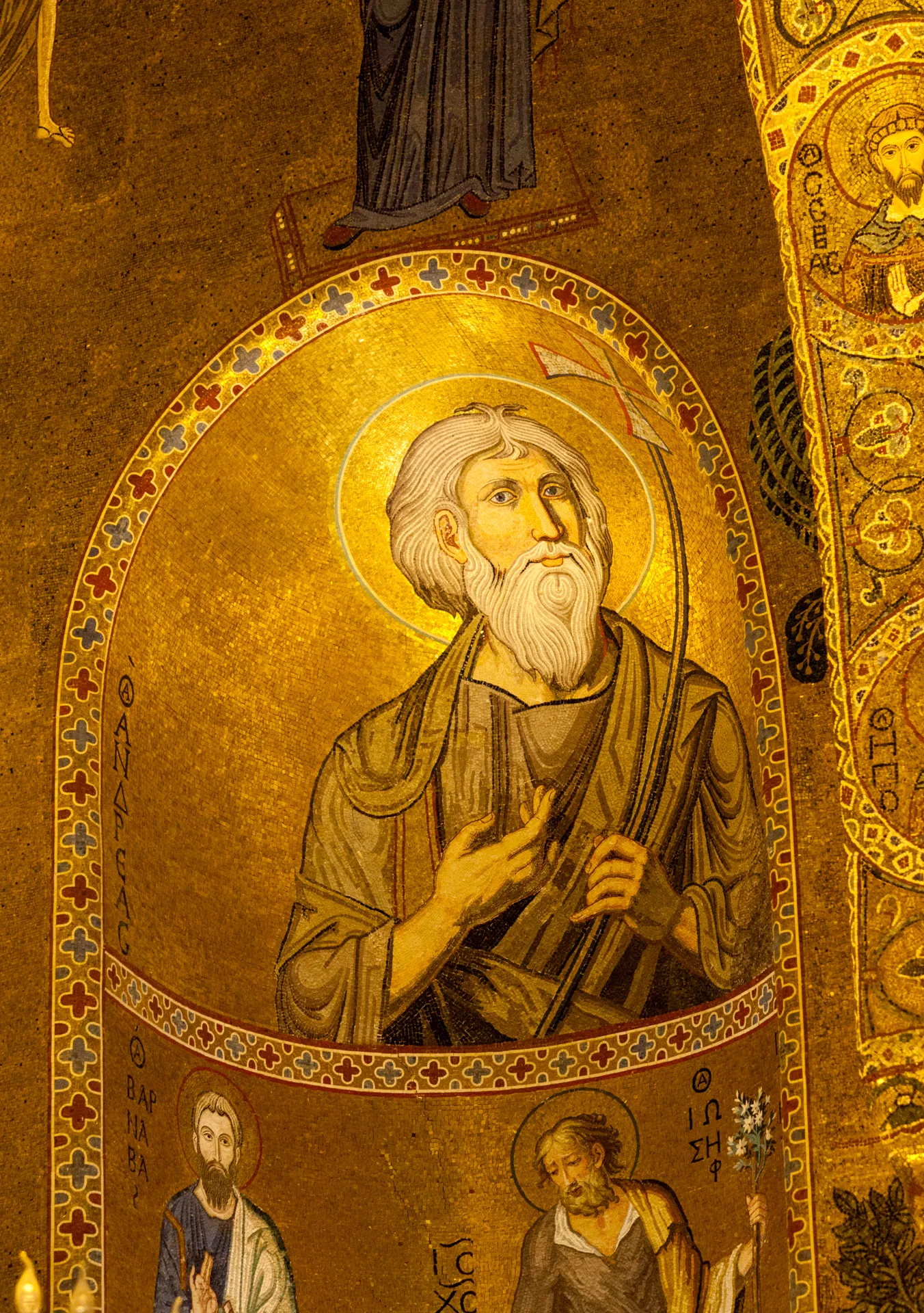Mosaico con San Paolo e figure profetiche nella Cappella Palatina di Palermo