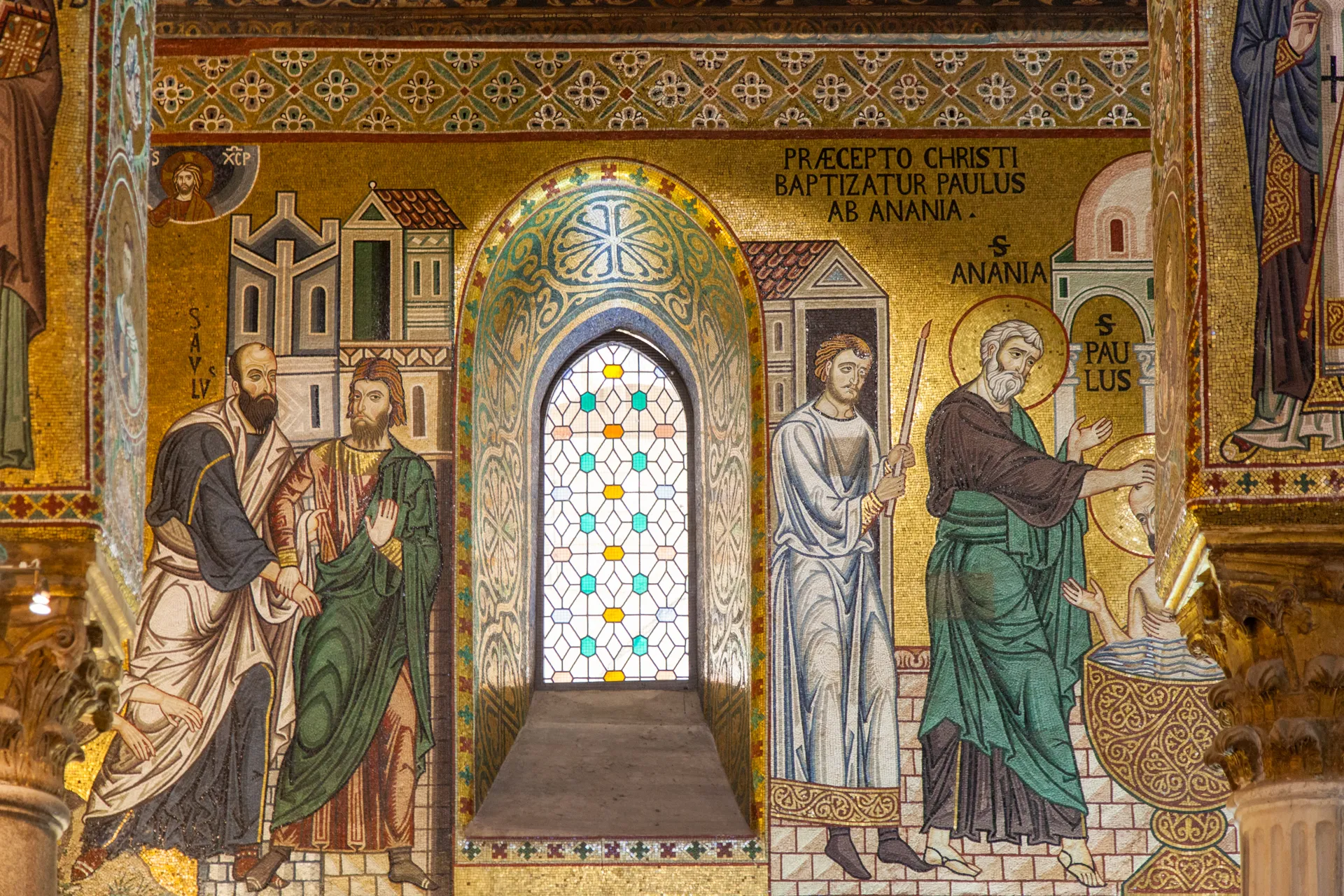 Mosaico del battesimo di San Paolo nella Cappella Palatina di Palermo