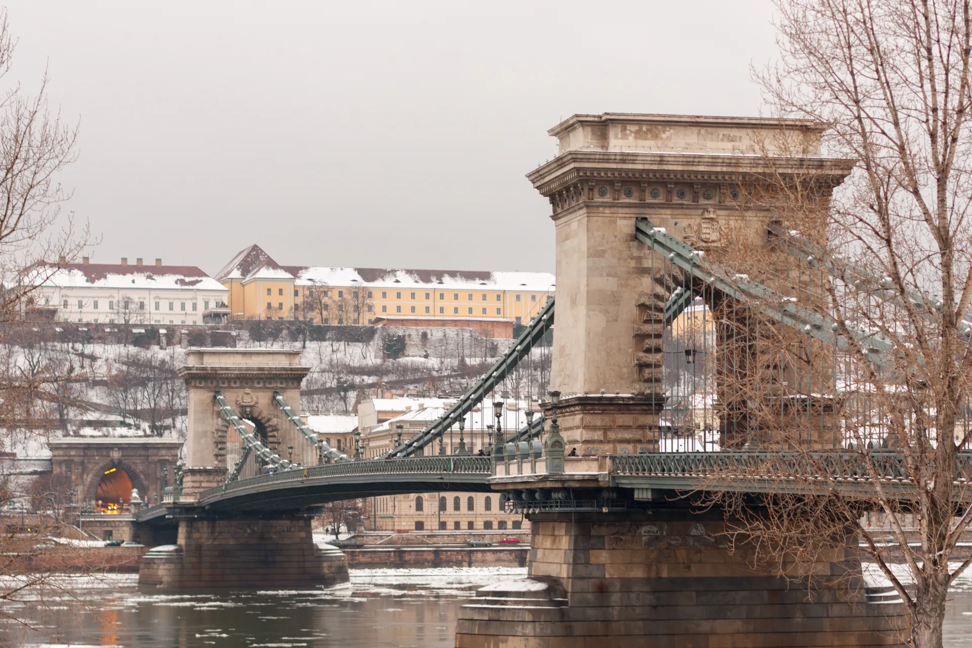 Dettaglio Ponte delle Catene e tunnel di Buda